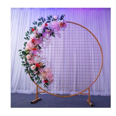 China Wedding high quality factory price diy white balloon garland floral mesh screen round backdrop stand for sale