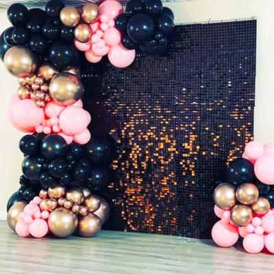 China Curve 30*30cm Black 3D Sequin 30*30 Backdrop Wedding Decoration Supplies for sale