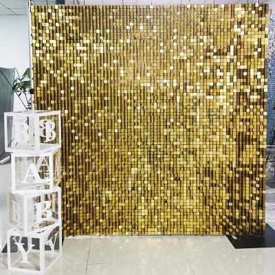 China Acrylic Glitter Gold Glitter Around Shimm Photography Wall Backdrop for sale