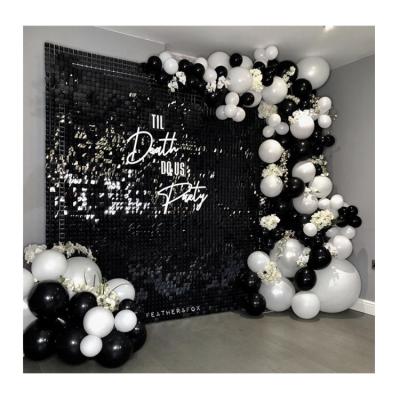 China Durable Wedding Supplies Gold Popular Hot Black Glitter Grid Shimmer Party Sale Stage Background Decoration for sale