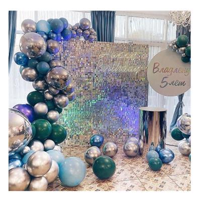 China Exterior Blue Clear Glitter Sequin Panels Wedding 30*30cm for sale