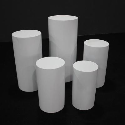 China Wedding 3 Set Metal Round Pedestal Pedestal Pedestals Cylinder White Table for sale