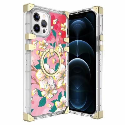 China PC shockproof tpu silicone plating proof shock cell phone cover mobile mounts filter with ring holder car holder for iphones 7 8 11 12 13 series for sale