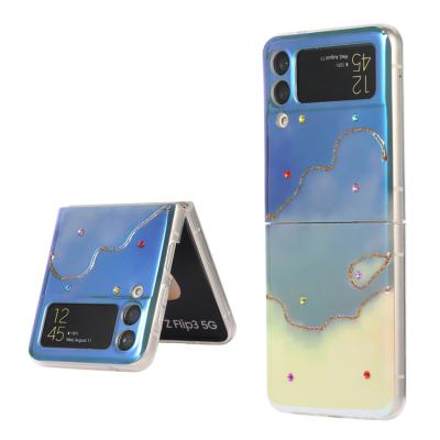 China 2d/3d sublimation shockproof colorful tpu folding magnetic luxury brand cell phone cover mobile filter frames for samsung galaxy 5G z flip 3 for sale