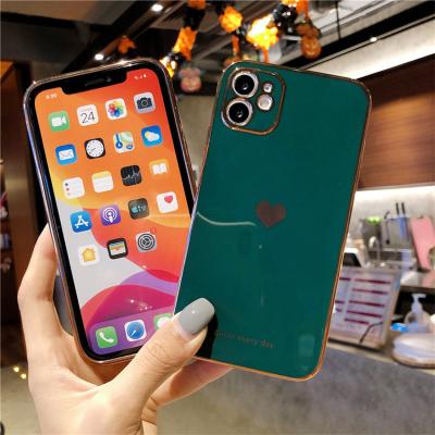 China Beautiful heart shockproof soft tpu love street fashion street cell phone mobile filter frames with camera cover for mini pro big brand max logo 11 12 13 for sale