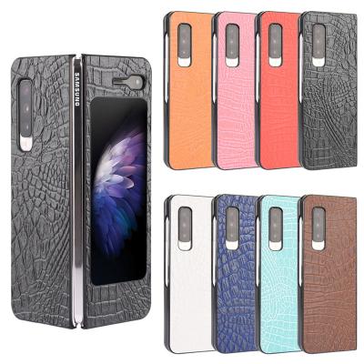 China Shockproof Crocodile Pattern Cell Phone Back Covers PU Leather Cases For Samsung galaxy z fold 3 2 fold1 w20 for sale