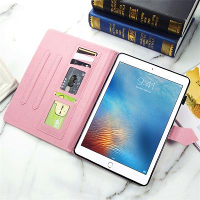 China Auto-sleep Function Magnetic Pink PU Wallet ID Card Tablet Cover Purple Blue Leather Cases 6th Generation Women Apple iPad Pro 9.7 Inch Size girls children for sale