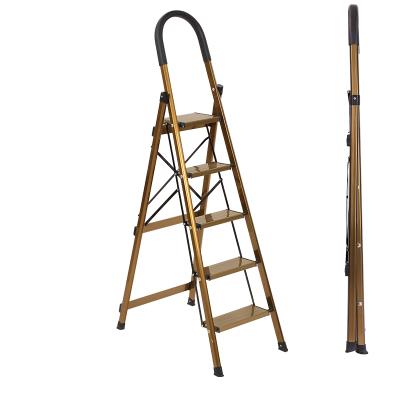 China Folding Ladders Folding 5 Step Ladder Aluminum Household Ladders Max Loading 150Kg for sale