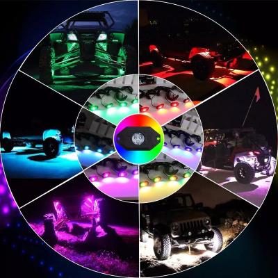 China 4pcs RGB Timing Function Music Mode LED Rock Lights Controller For Off Road Truck SUV ATV Yacht Boat Underbody Universal for sale