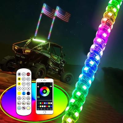 China flashing & Best Selling Car Brake Light LED Flag Pole Lights Whip Light RGB LED Off-Road Vehicle Whip Light Atmosphere Decorative Lamps ATV UTV for sale