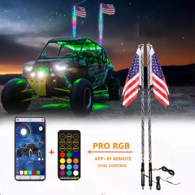 China flashing & Manufacturer Remote Safety Led Brake Light Whip Lights Antenna Flag RGB LED Light For ATV UTV Off-Road Vehicle for sale