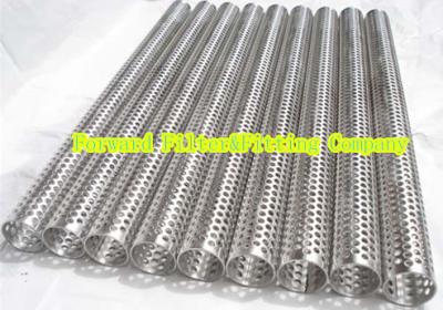 China Custom Round Perforated Stainless Steel Pipe With Longitudinal Seam , Filter Support for sale