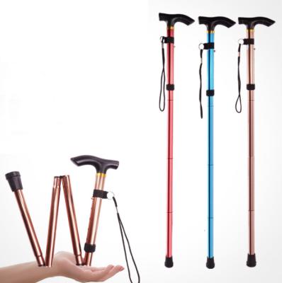 China High Quality Durable Aluminum Alloy Folding Supports Portable Anti-Slip Telescopic Shockproof Poles Trekking Canes for sale