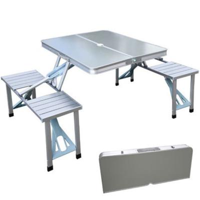 China Aluminum Alloy Portable Outdoor One Piece Folding Table BBQ Table and Portable Camping Chair Set for sale