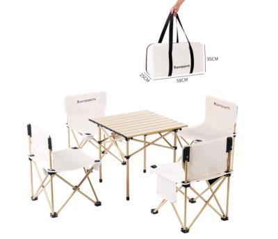 China Hot sale portable household outdoor folding table aluminum alloy folding table and chair and chair combination stainless steel for sale