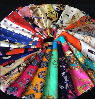 China Square OEM Women Custom Printed Silk Satin Scarf for sale