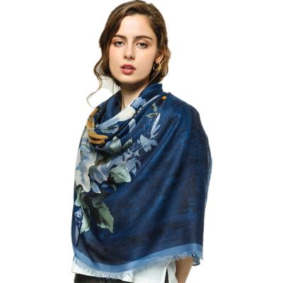 China Modal silk or cashmere modal high quality customized printed modal cashmere silk scarves for women for sale