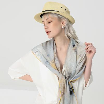 China Fashion Square Women Silk Hand Roll Scarf Squishy Porcelain for sale