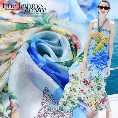 China Simple Factory OEM Custom Printed 100% Pure Silk Chiffon Fabric Prices for sale