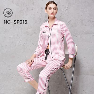 China Real Silk Breathable Pajamas HCY Wholesale Top Quality Women SP016 for sale