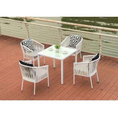 China Modern Factory Wholesale Outdoor Patio Bistros Chair Set Metal Rattan Patio Garden Sets for sale