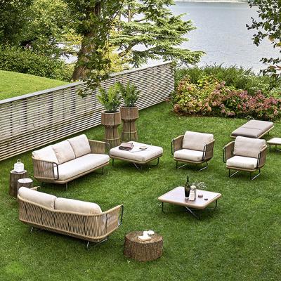 China Outdoor Garden Sofa Set Furniture Sofa Modern Designs Aluminum Alloy Luxury Modern Frame for sale