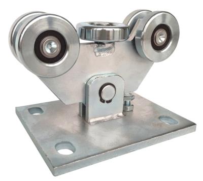 China Industrial steel wheel door cantilever trolley for 5 small wheels for sale