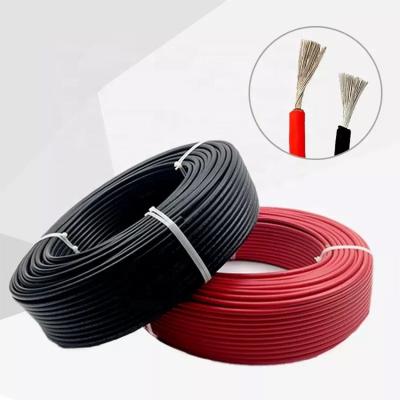 China CE TUV Solar System DC PV1-F Power System PV Wire Solar Red Black Panel Solar Cable 4mm2 6mm2 10mm2 Cable For Sale for sale