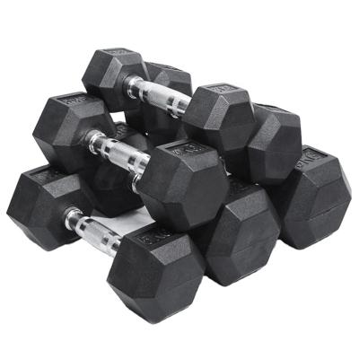 China 2021 Hot Selling Universal Gym Workout 2~50kg Hex Rubber Dumbbells for sale