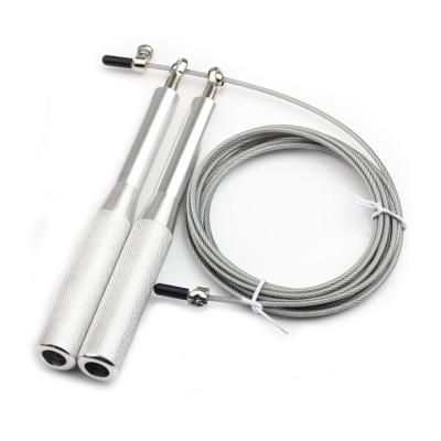 China Aluminum Handle+PVC Inlaid Wire Rope Aluminum Alloy Cheap Adjustable Handle Fitness Speed ​​Jump Rope Indoor Jump Rope for sale