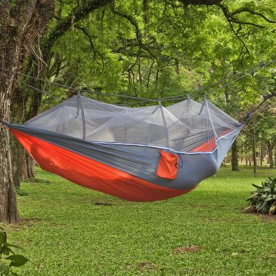 China High strength soft fabric hammock leisure fabric parachute picnic swing outdoor camp with mosquito net hammock for sale