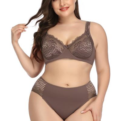 China Wholesale viable plus size sexy bra set comfortable big cup bra manufacturers spot breathable ultra-thin plus size sexy underwear for sale