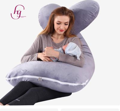 China Hot Sale Folded Pregnancy Pregnancy Sleep Support Full Back U Shaped Body Velvet Pregnant Maternity Pillow With Machine Washable for sale