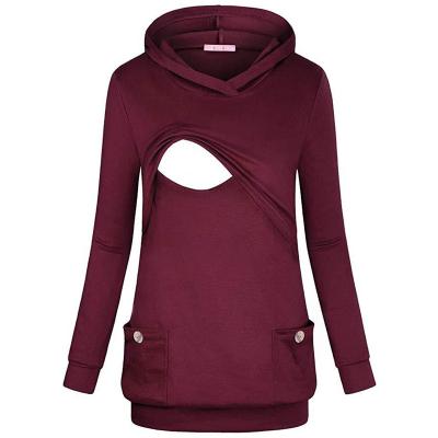 China New Design Anti-allergy Wear Nursing Wholesale Maternity Nursing Hoodie With Pocket for sale