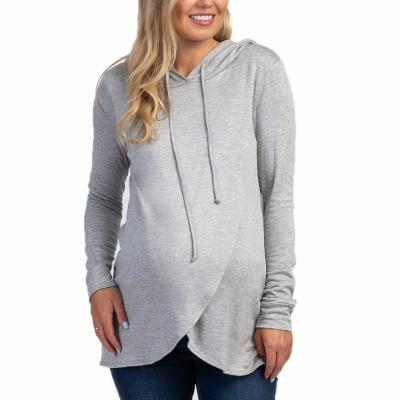 China Anti-allergy Wholesale 100% Cotton Fashion Comfortable Casual Hoodies Maternity Breastfeed for sale