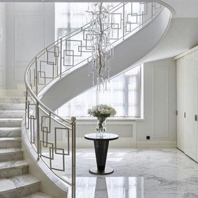 China Traditional types of steps in stair stair and modern stair round curved glass stair for sale