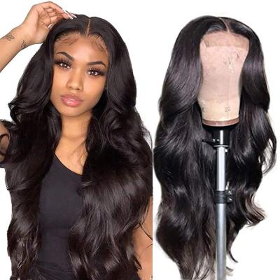 China New Arrival Indian Yaki Virgin Hair Body Wave 4*4 Lace Closure Wig,Unprocessed Indian Virgin Cuticle Aligned Hair Lace Front Wig for sale