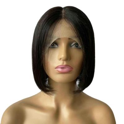 China 100% Good Quality Barely Shedding Thick Soft Straight Virgin Hair Wigs For Profession Woman Human Hair Lace Front Bob Wigs for sale