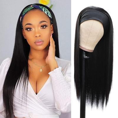 China Cheap Virgin Silky Straight Indian Wave Cuticle Aligned Natural Remy Human Hair Headband Wig Seller Wholesale Machine Made None Lace Up Glueless Wigs for sale