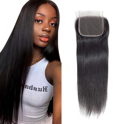 China Wholesale Cheap Virgin Brazilian Silky Straight Wave Cuticle Aligned Closure 13x4 4x4 Lace Frontal Swiss Hair Closure And Headband for sale