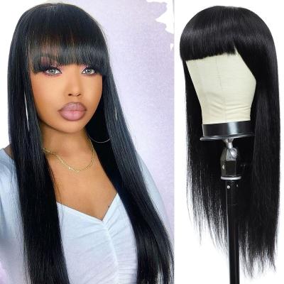 China BOb With Bangs For Black Women Natural Hairline 100% Virgin Hair Wigs Fashionable Superb Silky Straight Wave Hair for sale