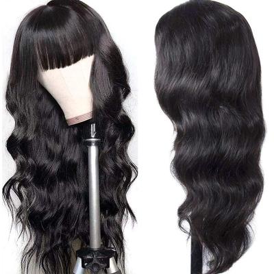 China 150% density in critically acclaimed craftsmanship raw indian hair wigs cheap body wave wigs with bangs for sale