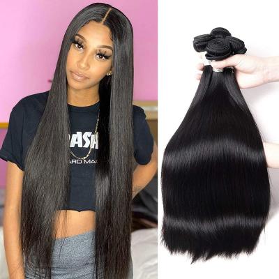 China Brazilian Straight Hair Silky Straight Wave Style 2021 New Can Be Dyed Raw Cuticle Aligned Virgin Hair Bundles For Black Woman for sale