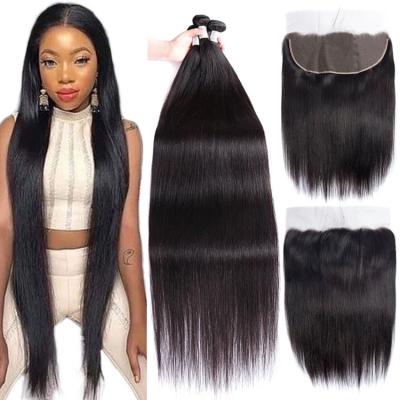 China Best Hair Aliexpress 100% Cuticle Aligned Brazilian Virgin Hair Bundles With Closure for sale