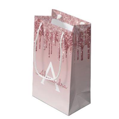 China Recyclable Custom Design Fashion Logo I Am Beautiful Gold Holographic Glitter Small Luxury Gift Shopping Paper Bag With Ribbon For Eyelash for sale