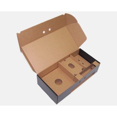 China Recyclable Customize Matt Colored Black And Purple Glossy Small Courier Mailer Mailing Corrugated Paper Shipping Box With Foam Insert for sale