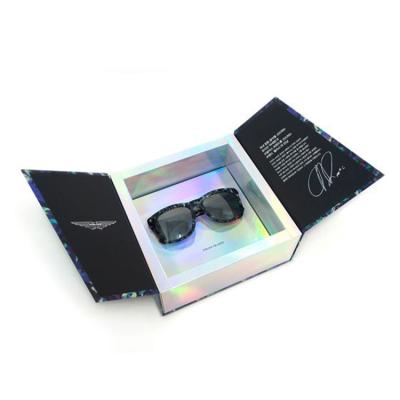 China Attractive Custom Luxury Shiny Sunglasses Logo Size Glass Lenses Color Contact Lenses Eyewear Gift Packaging Reusable Paper Shipping Box for sale