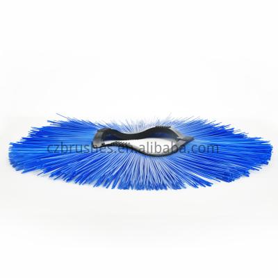 China Snow Sweeper Ground Snow Removal Equipment PP Wavy Arc Blue Snow Sweeper Brush for sale