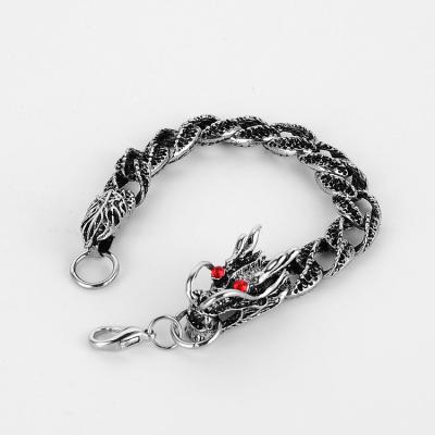 China FASHIONABLE personality men's retro dragon bracelet leading super cool men's bracelet titanium steel factory accessories wholesale for sale