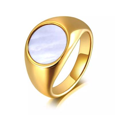 China INS FASHIONABLE Fashion Simple Stainless Steel Shell Ring Ladies Personality Titanium Cast Steel Ring for sale